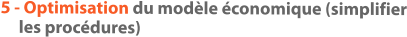 5 - Optimisation du modèle économique (simplifier      les procédures)